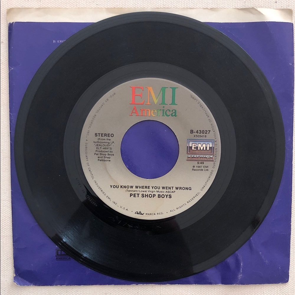 Pet Shop Boys It’s a Sin Vinyl 45 Record '87 - Picture 6 of 6